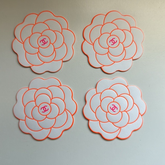 Chanel Camellia Flower Stickers 4pc - Picture 1 of 3